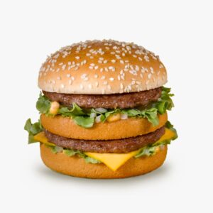 Beef burger double with cheese.