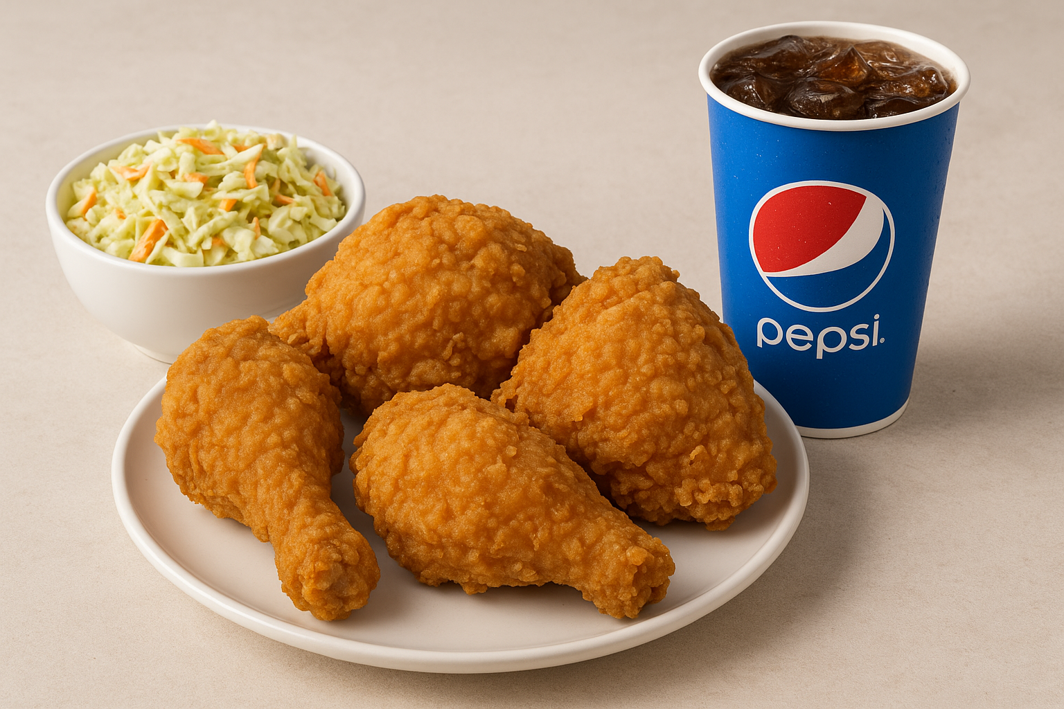Broast Meal (Brost chiken 4 pcs + Coleslaw Salad + Pepsi)